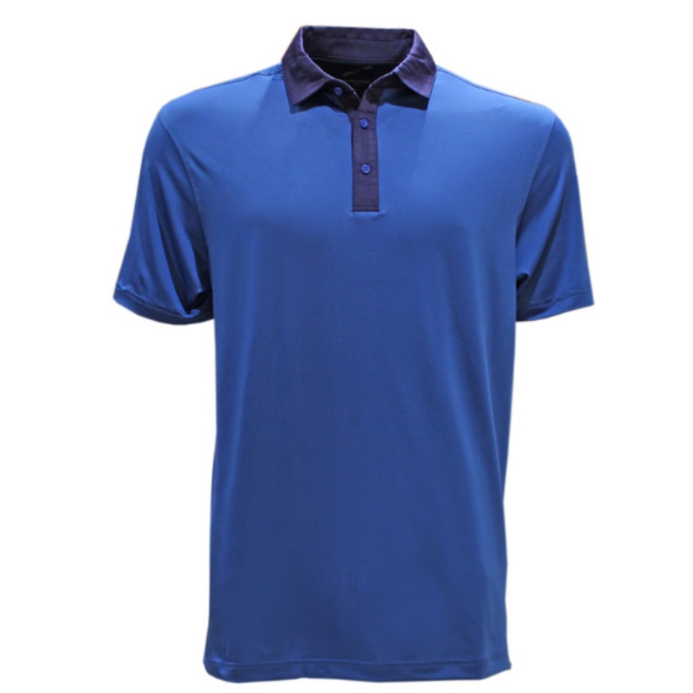 Head Golf Men's Two Tone Solid Polo Short Sleeve Shirt Blue Sz Large NEW